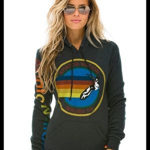 AVIATOR NATION MALIBU PULLOVER HOODIE - CHARCOAL Small